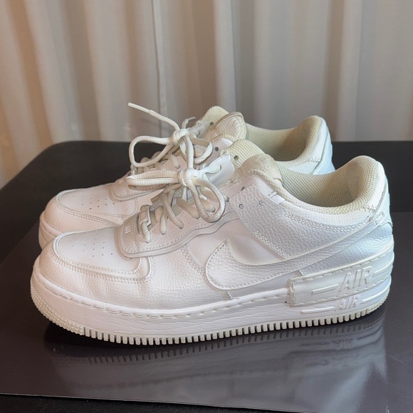 Nike Air Force 1 AF1 Shadow Triple White Sneakers Shoes For Women Size 11 - Picture 2 of 9